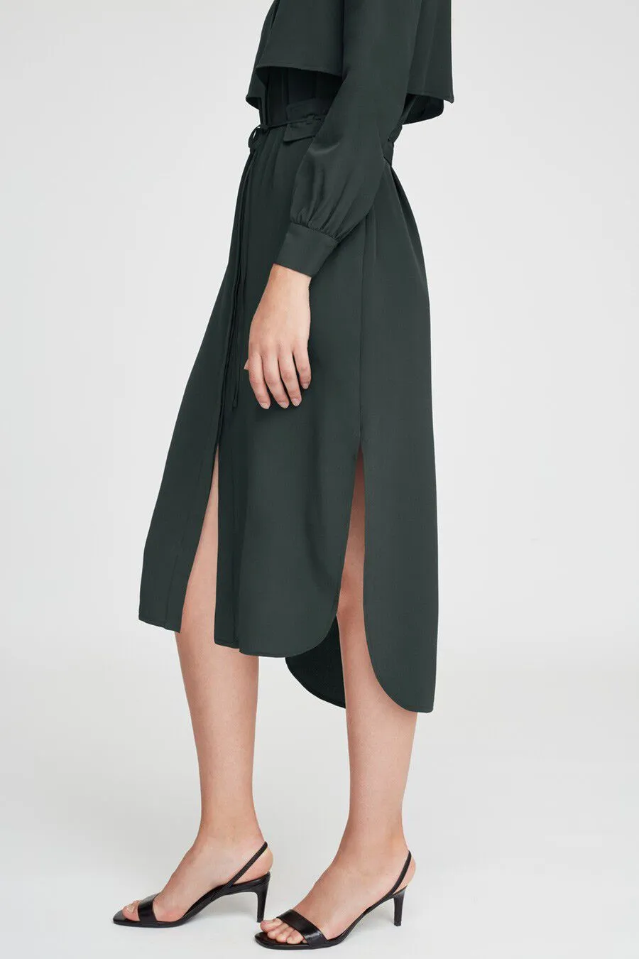 Silk High-Low Shirt Dress