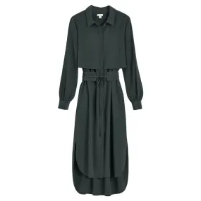 Silk High-Low Shirt Dress