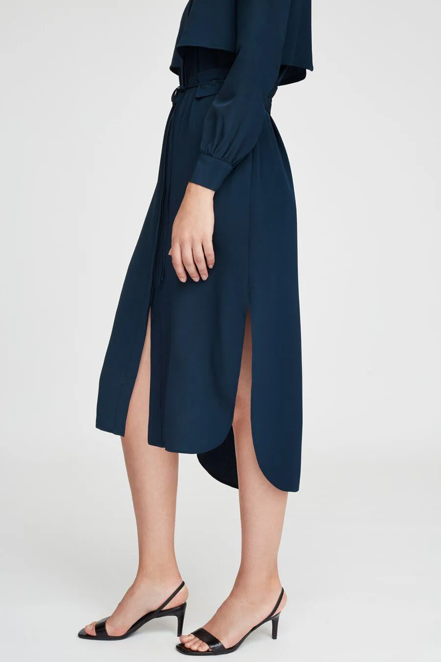 Silk High-Low Shirt Dress