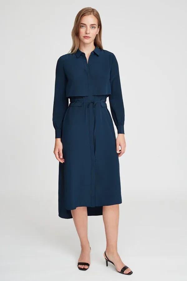 Silk High-Low Shirt Dress