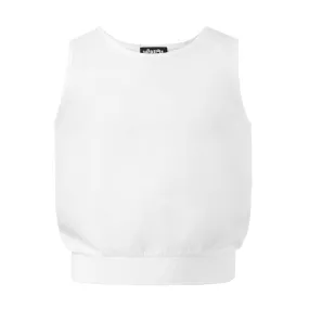 Witte tanktop met gehaakte decoratie